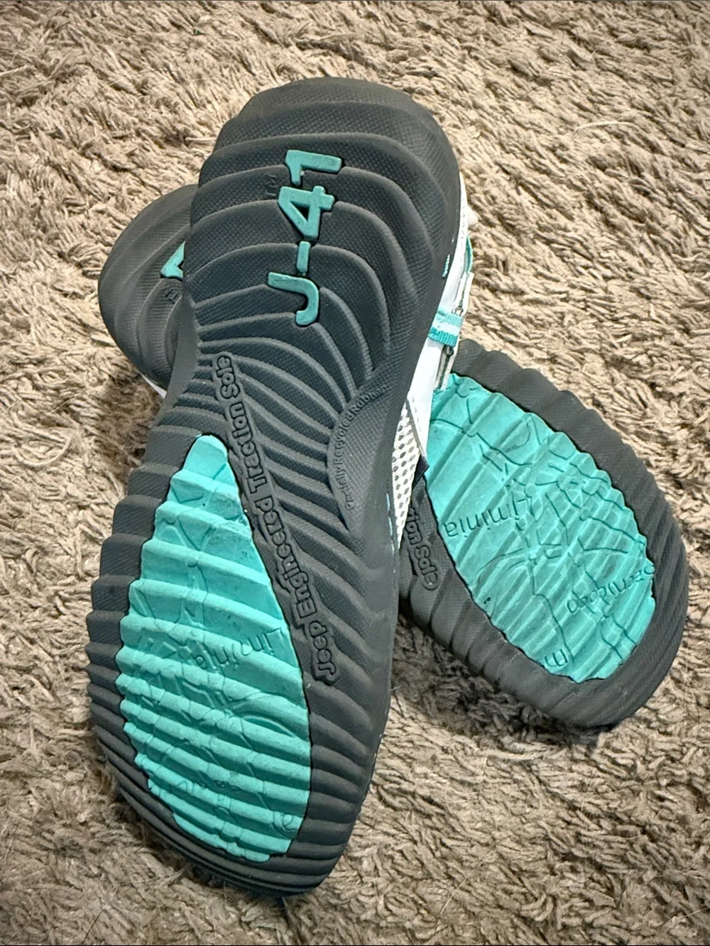 J-41 White and Teal Women's Water-Ready Sneakers